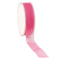 Organza Woven Edge Ribbon; Bright Pink